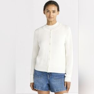 Women's Cream Button-Front Cardigan Sweater